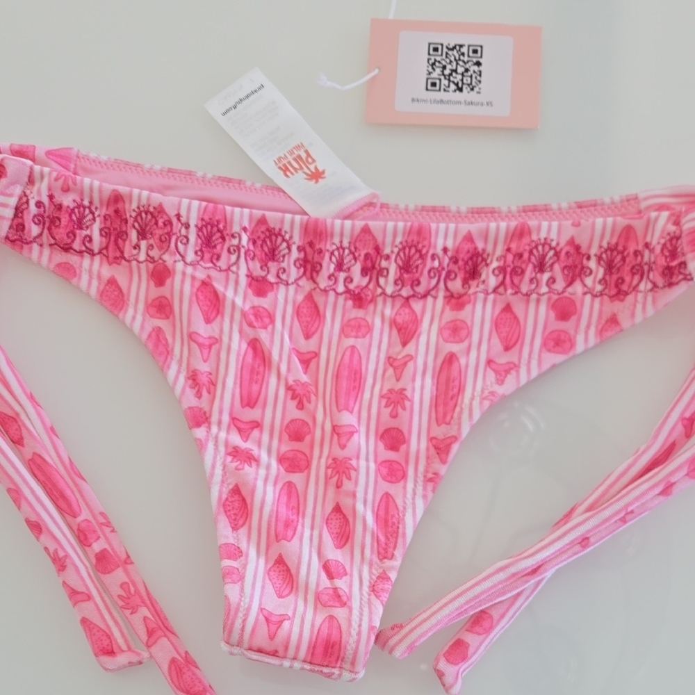 Pink Patterned Bikini Bottom - Picture 4 of 7